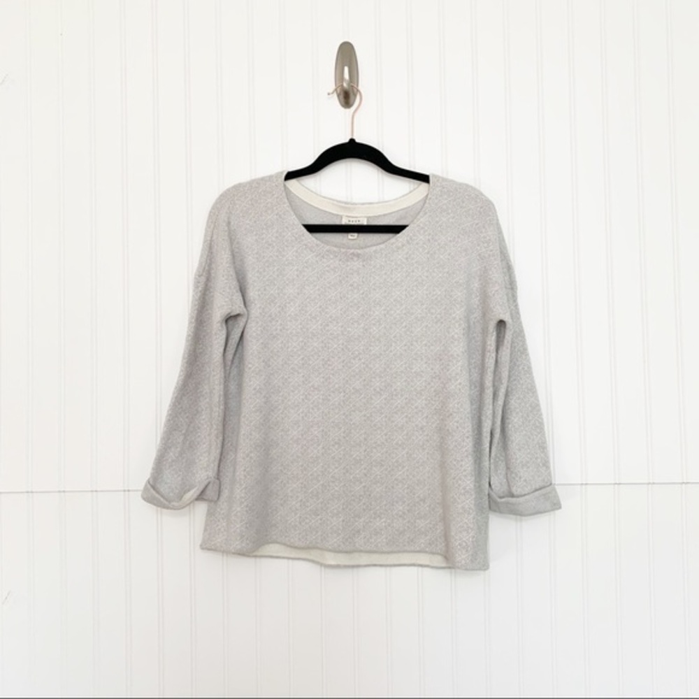 Soft Joie Gray Subtle Diamond Wool Blend Sweater